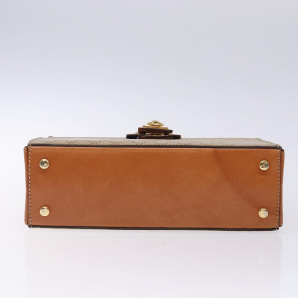 CELINE Macadam Canvas Hand Bag PVC Beige Gold Auth 132543