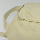 PRADA Backpack Nylon Beige Silver Auth 132544-14
