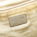 PRADA Backpack Nylon Beige Silver Auth 132544-17