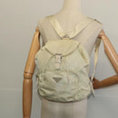 PRADA Backpack Nylon Beige Silver Auth 132544-21
