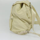 PRADA Backpack Nylon Beige Silver Auth 132544-3