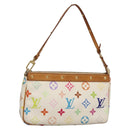 LOUIS VUITTON Monogram Multicolor Pochette Pouch White M92649 LV Auth 132557-1