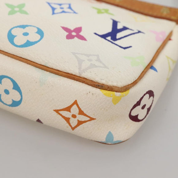 LOUIS VUITTON Monogram Multicolor Pochette Pouch White M92649 LV Auth 132557