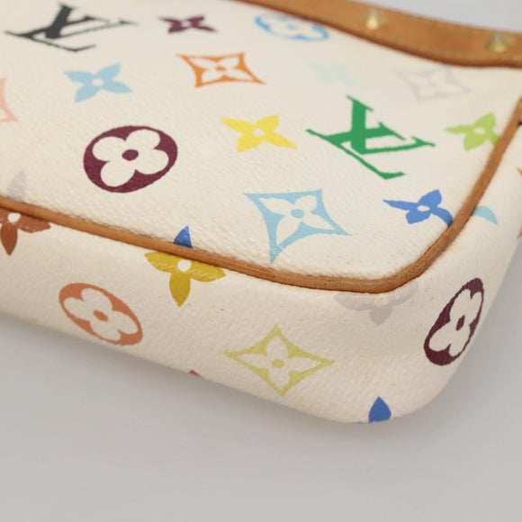 LOUIS VUITTON Monogram Multicolor Pochette Pouch White M92649 LV Auth 132557