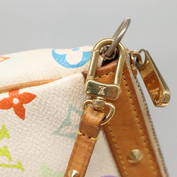 LOUIS VUITTON Monogram Multicolor Pochette Pouch White M92649 LV Auth 132557