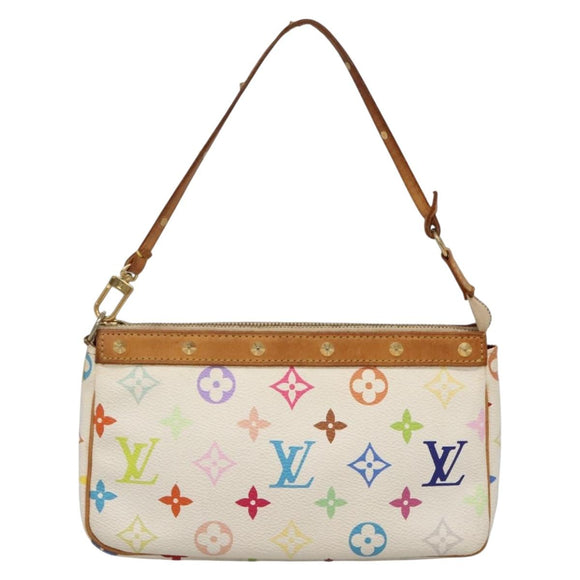 LOUIS VUITTON Monogram Multicolor Pochette Pouch White M92649 LV Auth 132557