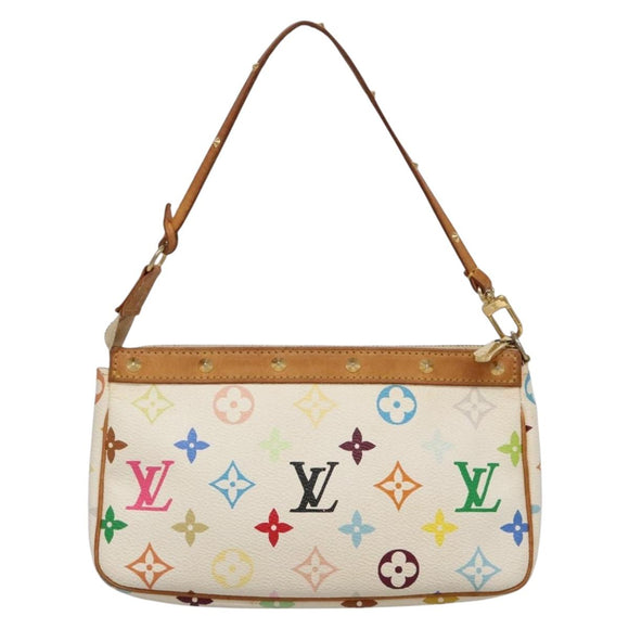 LOUIS VUITTON Monogram Multicolor Pochette Pouch White M92649 LV Auth 132557