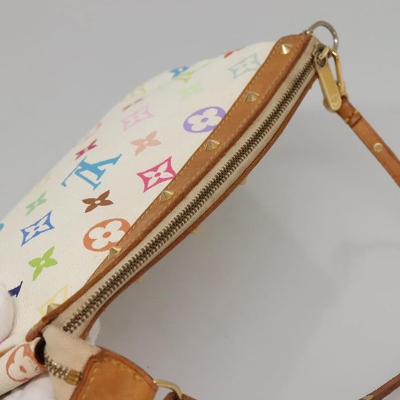LOUIS VUITTON Monogram Multicolor Pochette Pouch White M92649 LV Auth 132557