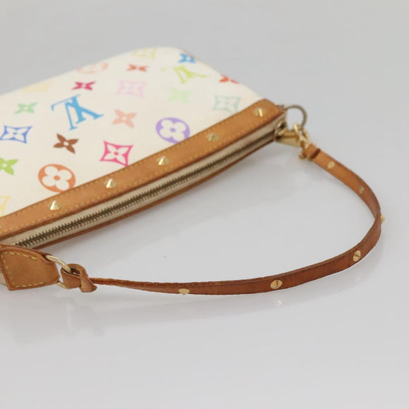 LOUIS VUITTON Monogram Multicolor Pochette Pouch White M92649 LV Auth 132557