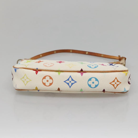 LOUIS VUITTON Monogram Multicolor Pochette Pouch White M92649 LV Auth 132557
