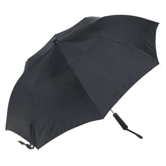CHANEL Folding Umbrella & Umbrella case Nylon Black CC Auth 132558