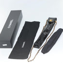 CHANEL Folding Umbrella & Umbrella case Nylon Black CC Auth 132558-11