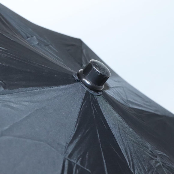 CHANEL Folding Umbrella & Umbrella case Nylon Black CC Auth 132558