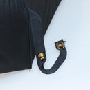 CHANEL Folding Umbrella & Umbrella case Nylon Black CC Auth 132558-6