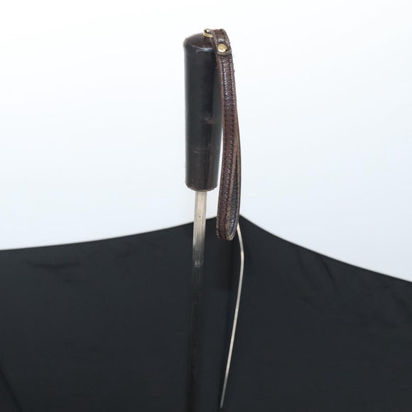 CHANEL Folding Umbrella & Umbrella case Nylon Black CC Auth 132558
