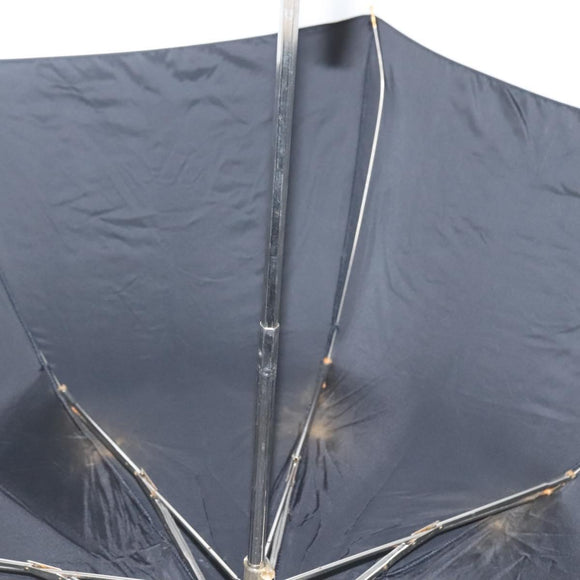 CHANEL Folding Umbrella & Umbrella case Nylon Black CC Auth 132558