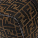 FENDI Zucca Canvas Hand Bag Brown Black gold Auth 132560-15
