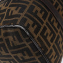 FENDI Zucca Canvas Hand Bag Brown Black gold Auth 132560-9