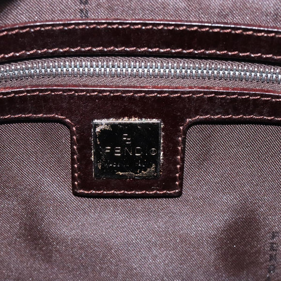 FENDI Zucca Canvas Hand Bag Brown Black gold Auth 132560