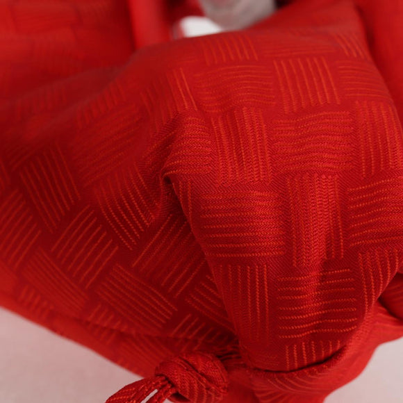 BOTTEGA VENETA Point Hand Bag Nylon 2way Red Gold Auth 132561M