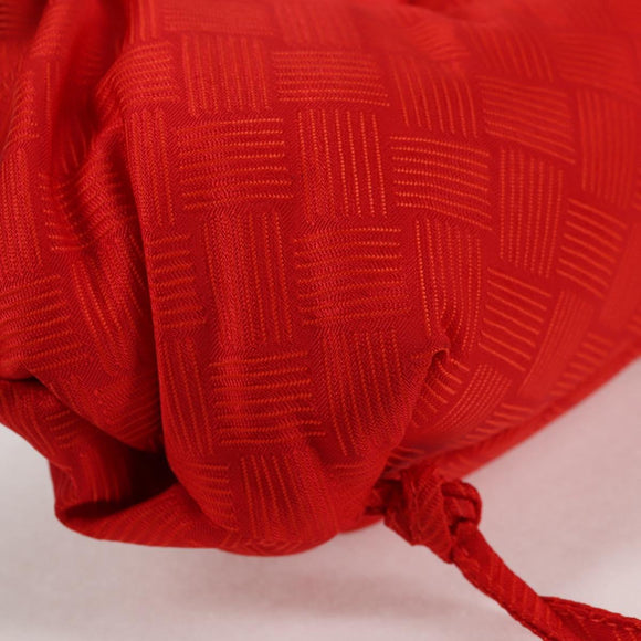 BOTTEGA VENETA Point Hand Bag Nylon 2way Red Gold Auth 132561M