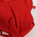 BOTTEGA VENETA Point Hand Bag Nylon 2way Red Gold Auth 132561M-17