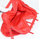 BOTTEGA VENETA Point Hand Bag Nylon 2way Red Gold Auth 132561M-10