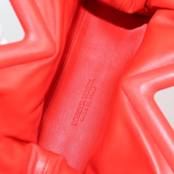 BOTTEGA VENETA Point Hand Bag Nylon 2way Red Gold Auth 132561M