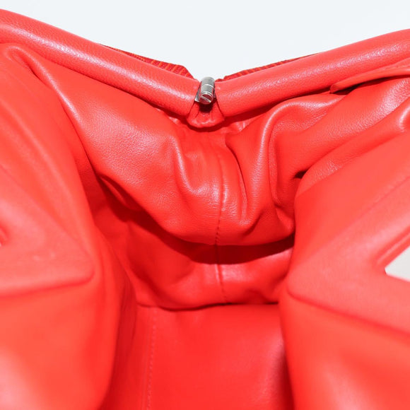 BOTTEGA VENETA Point Hand Bag Nylon 2way Red Gold Auth 132561M