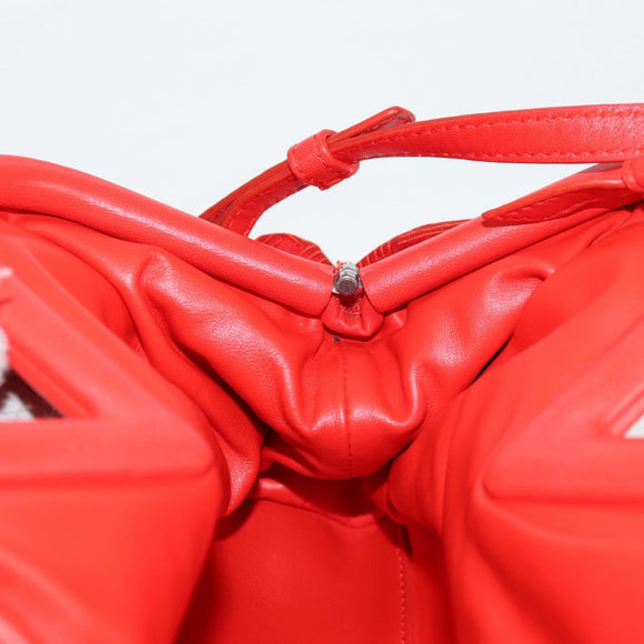 BOTTEGA VENETA Point Hand Bag Nylon 2way Red Gold Auth 132561M