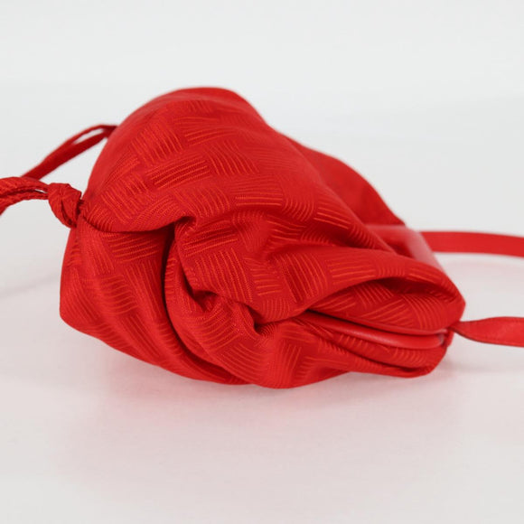 BOTTEGA VENETA Point Hand Bag Nylon 2way Red Gold Auth 132561M