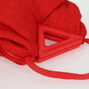 BOTTEGA VENETA Point Hand Bag Nylon 2way Red Gold Auth 132561M-6