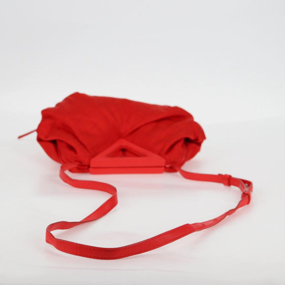 BOTTEGA VENETA Point Hand Bag Nylon 2way Red Gold Auth 132561M