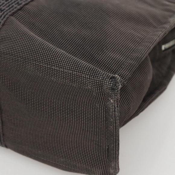 HERMES Her Line Tote Bag Canvas Gray Silver Auth 132562