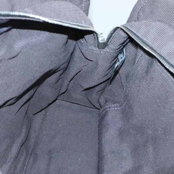 HERMES Her Line Tote Bag Canvas Gray Silver Auth 132562