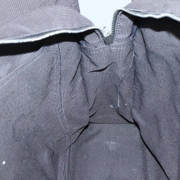 HERMES Her Line Tote Bag Canvas Gray Silver Auth 132562