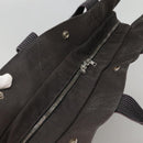 HERMES Her Line Tote Bag Canvas Gray Silver Auth 132562-6