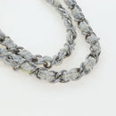 CHANEL Chain Shoulder Bag Tweed White Silver CC Auth 132564A-9