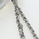 CHANEL Chain Shoulder Bag Tweed White Silver CC Auth 132564A-17
