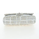 CHANEL Chain Shoulder Bag Tweed White Silver CC Auth 132564A-8