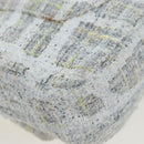 CHANEL Chain Shoulder Bag Tweed White Silver CC Auth 132564A-23