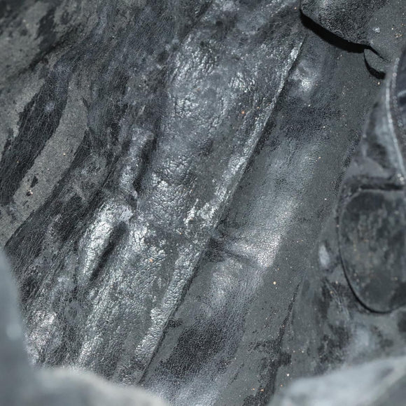 GUCCI Bamboo Shoulder Bag Leather Black Gold 001 3444 1638 Auth 132566