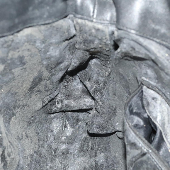 GUCCI Bamboo Shoulder Bag Leather Black Gold 001 3444 1638 Auth 132566