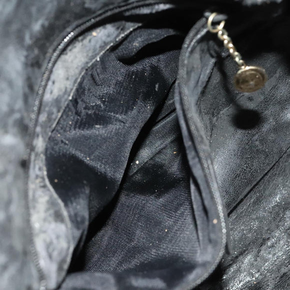 GUCCI Bamboo Shoulder Bag Leather Black Gold 001 3444 1638 Auth 132566