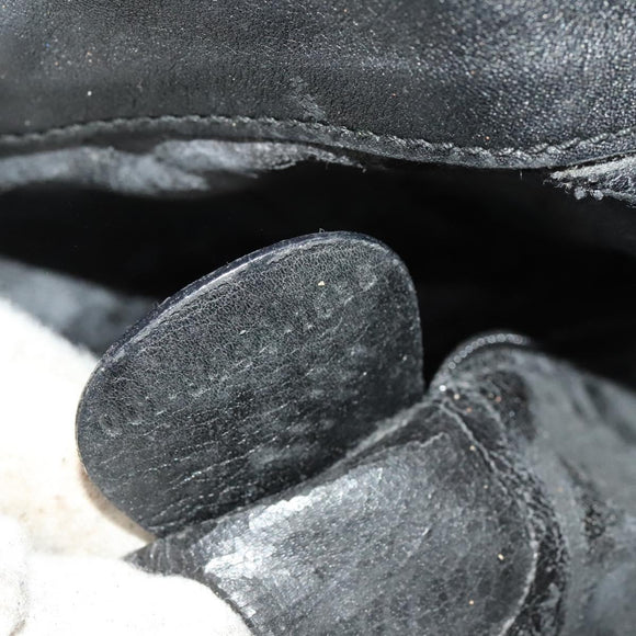 GUCCI Bamboo Shoulder Bag Leather Black Gold 001 3444 1638 Auth 132566