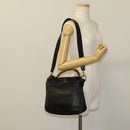 GUCCI Bamboo Shoulder Bag Leather Black Gold 001 3444 1638 Auth 132566-22