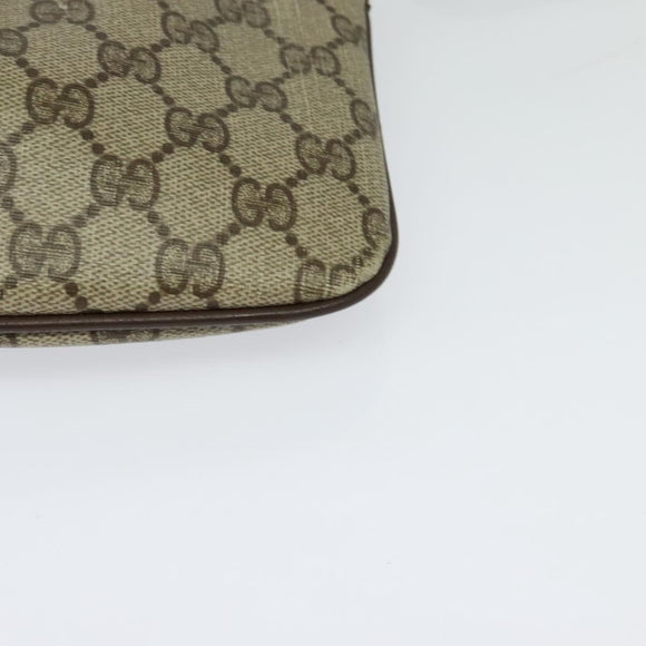 GUCCI GG Supreme Web Sherry Line Bag PVC Beige Gold 904 02 047 Auth 132567