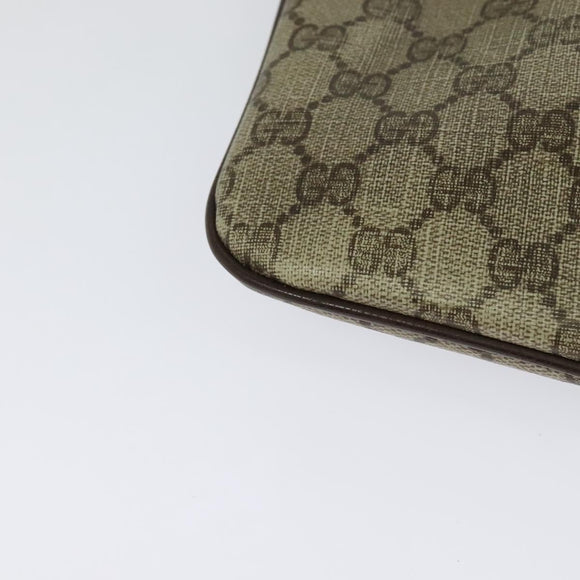 GUCCI GG Supreme Web Sherry Line Bag PVC Beige Gold 904 02 047 Auth 132567