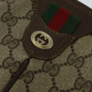 GUCCI GG Supreme Web Sherry Line Bag PVC Beige Gold 904 02 047 Auth 132567-15