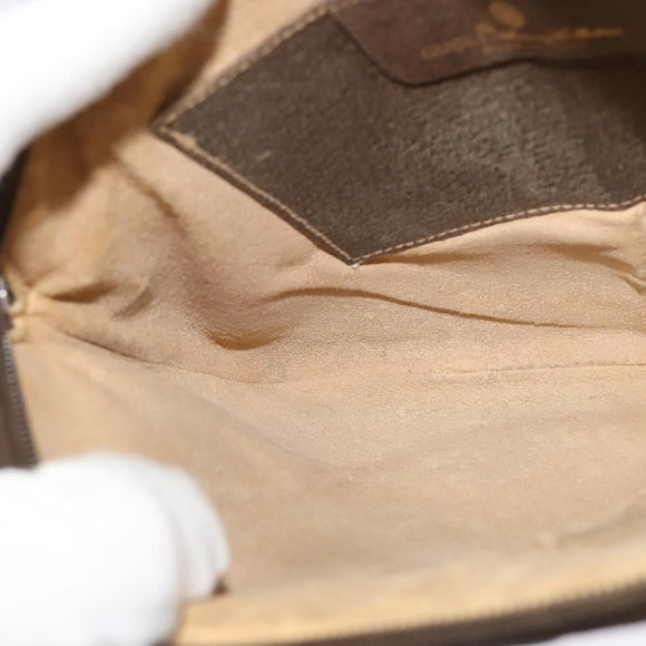 GUCCI GG Supreme Web Sherry Line Bag PVC Beige Gold 904 02 047 Auth 132567